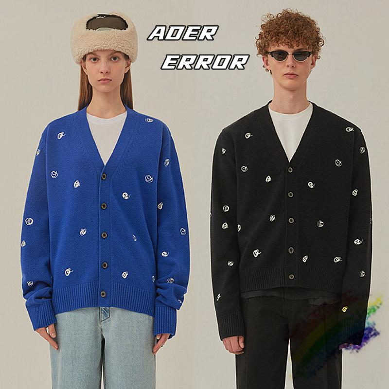 

Men's Sweaters Cardigan V-neck Embroidery Ader Error Sweater Men Women 1:1 High Quality Fashion Adererror Knit Sweatshirts, White;black