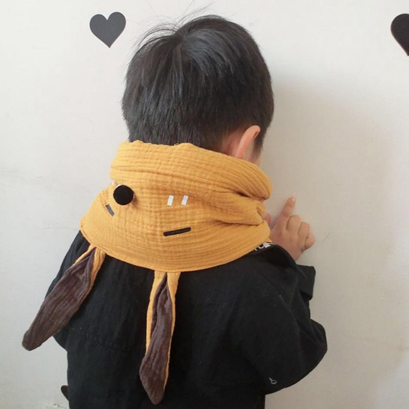 

Scarves & Wraps 2021 Winter Children's 100% Cotton Thick Warm Knitted Cartoon Long Ear Fur Wrap Girl's Cute Scarf, Red