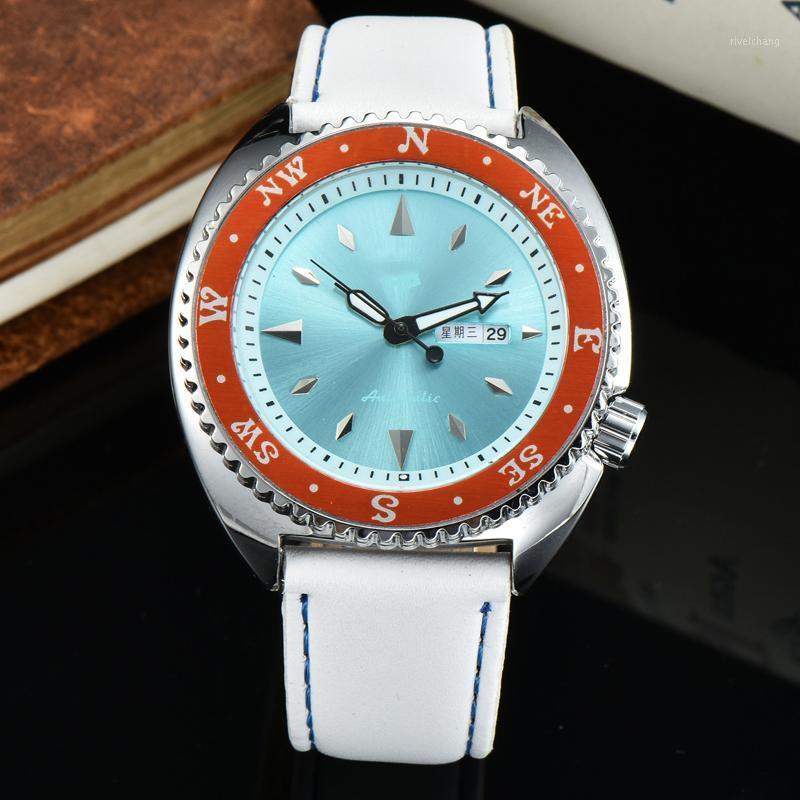 

Wristwatches Round Shape Men Watch Luxury Top Brand Quartz Leather Strap Sports Waterproof Clock Crystal Mirror Reloj De Hombre