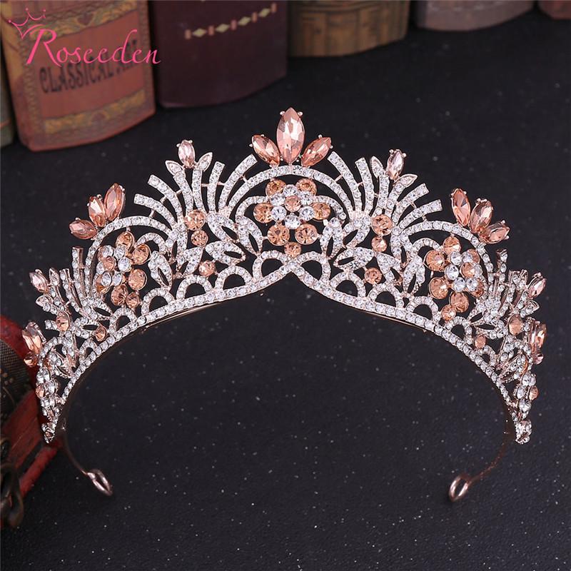 

Hair Clips & Barrettes 6 Colors Baroque Crown Crystal Bridal Tiara Vintage Gold Accessories Wedding Rhinestone Diadem Pageant Crowns RE3547, Golden;silver