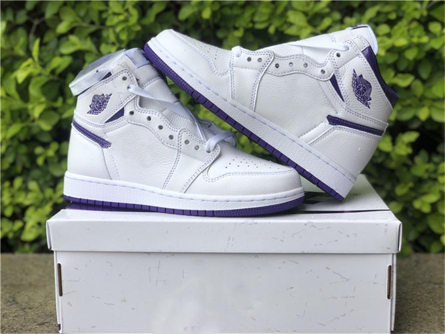 

Authentic Quality 1 White Court Purple 1s Men Basketball Shoes Women outdoor sports Sneakers With Original Box, Red;white
