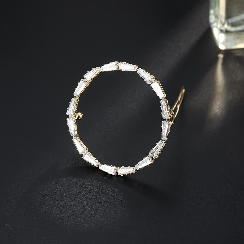 

Hair Clips & Barrettes CHIMERA Fashion Alloy Crystal Geometric Circle Accessories V Shape Hairpin Headwear Simple For Women, Golden;silver