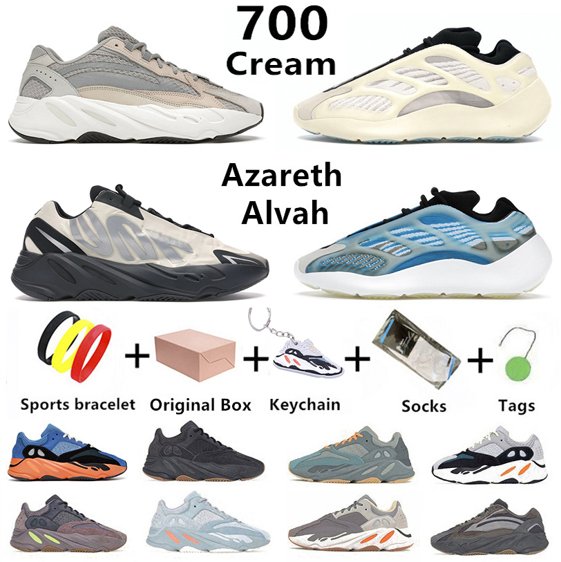 

Cream kanye 700 mens womens running shoes V3 MNVN Azareth Azael Alvah Static Vanta Utility Black bone Tephra 700s sun west men women trainers sports sneakers with box, Color#23