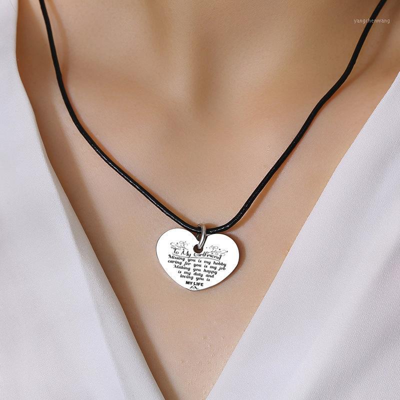 

IN STAINLESS STEEL WITH BLACK LEATHER NECKLACE 20 INCH Chains