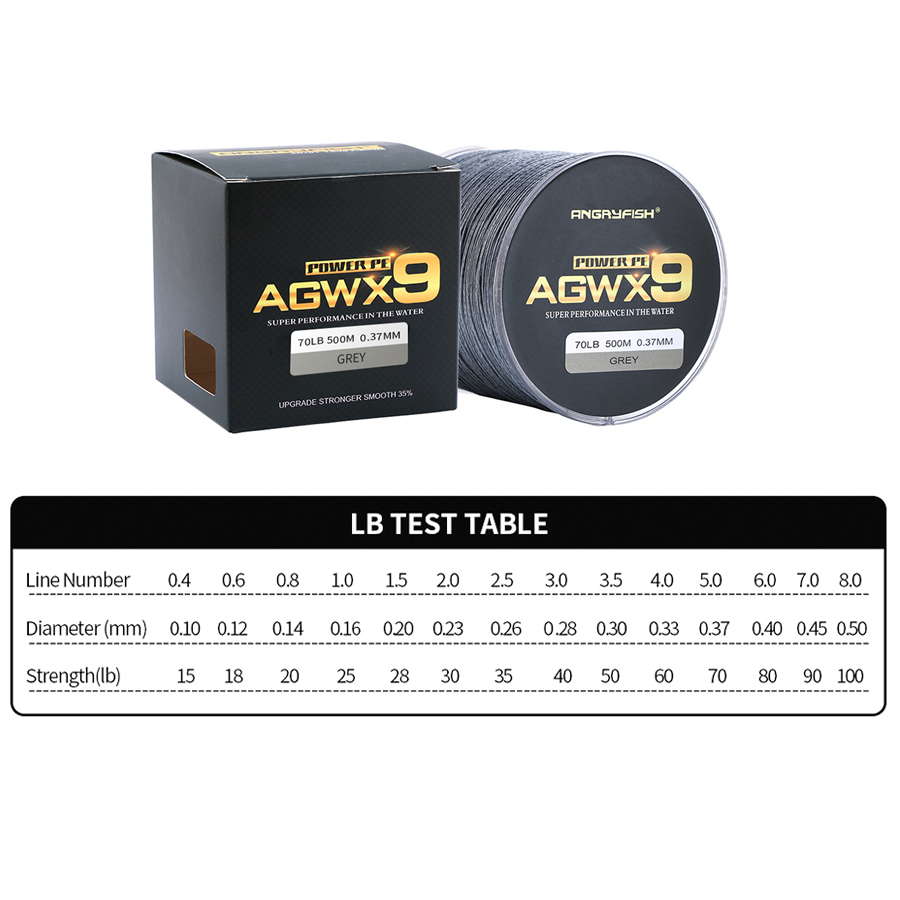 

9 Strands Weaves Braided 500M/547YD Fishing Line Super Strong PE 15LB-100LB with Retail Box