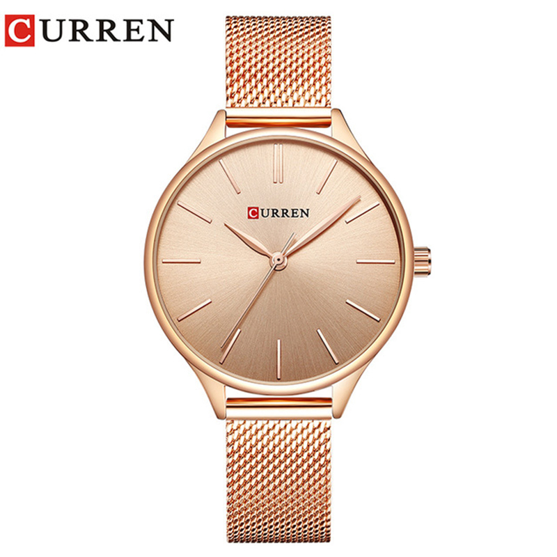 

CURREN Watch Women Fashion Quartz Wrist Watches Female Creative Dial Design Ladies Dress Clock Gift Relogio Feminino 9024 210517, Gold