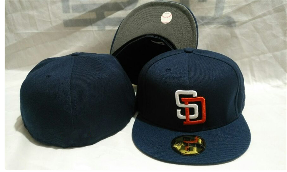 

One Piece All Team Fan's Navy Blue Color Fitted Baseball Fitted Hat On Field Mix Order Size Closed Flat Bill Base Ball Snapback Caps Bone Chapeau Gorra
