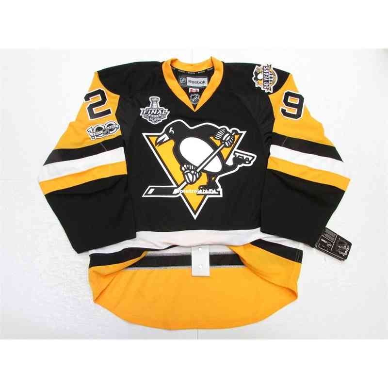 

Cheap custom FLEURY PITTSBURGH PENGUINS HOME 2017 STANLEY CUP JERSEY stitch add any number any name Mens Hockey Jersey XS-6XL, Black
