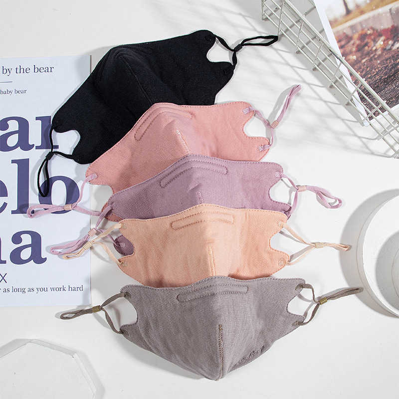 

men''s bud solid color crimping dust-proof breathable adjustable ear buckle mask can be washed and reused