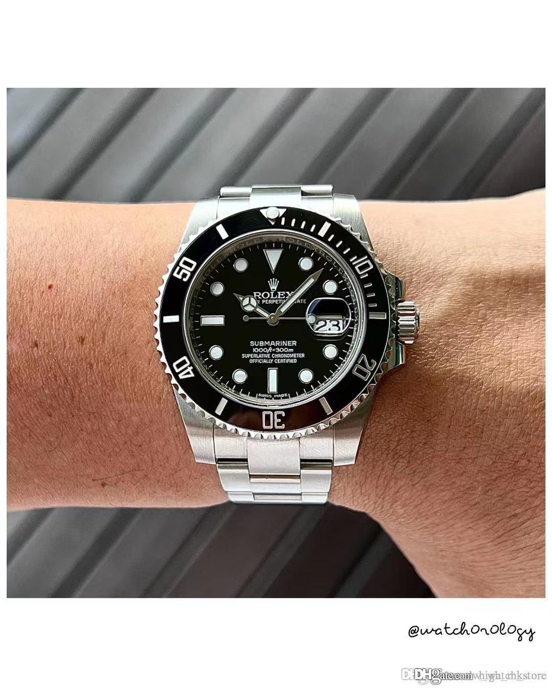 

Rolexwatch Mens Watches Automatic Mechanical Watch Stainless Steel Blue Black Ceramic Sapphire WristWatches Super luminous montre de luxe