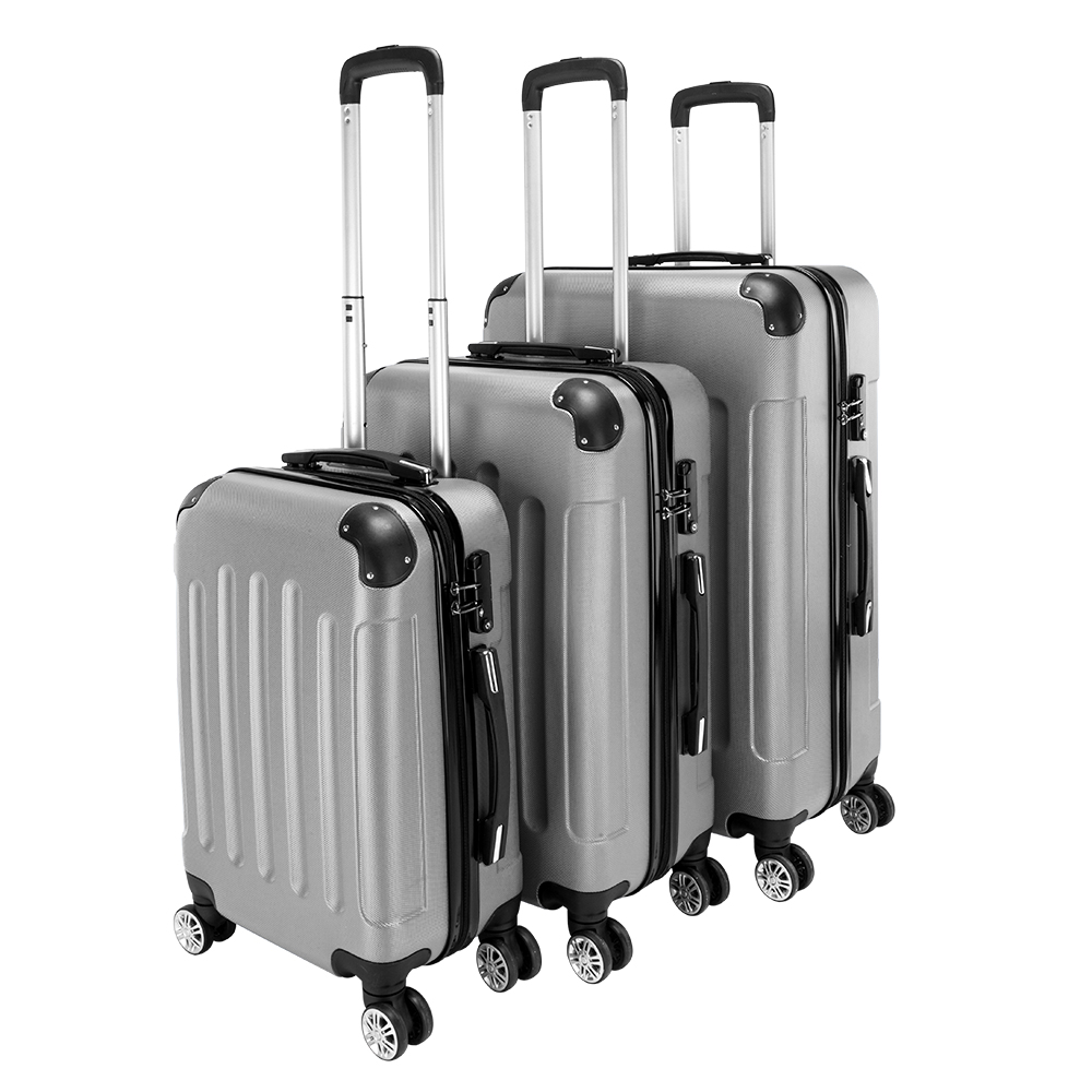 

3 piece 20'' 24'' 28'' portable stylish suitcases universal wheel travel password box boardingbox abs trolley
