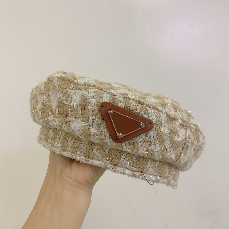 

Berets Hat Designer Caps Luxury Triangle P Women Berets Designer Bucket Hats Casquette Beanie Hat Berets Bucket Fitted Cap D218301HL, Box