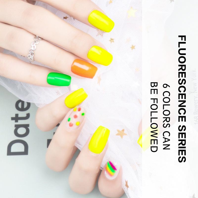 

Nail Polish Fluorescent Color Gel Fashion Long Lasting Art Manicure LED Soak Off Neon Lacqure, Jyj0018-5-y