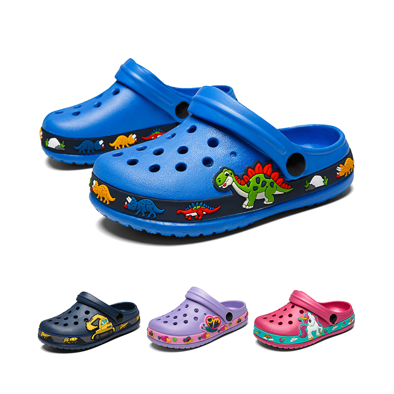 

2021 Children Summer Cute Animal Sandals Kids Rubber Clogs Slippers Non-slip Wear-resistant Boy Girl Slip-on Beach Shoes, Purple