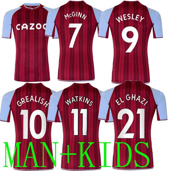 

21 22 Aston away SOCCER JERSEYS Villa HOME 2021 Samatta Targett GREALISH Wesley Douglas Luiz MCGIM EL MEN KIDS KIT FOOTBALL SHIRTS RED JERSEY, 21-22 home kids