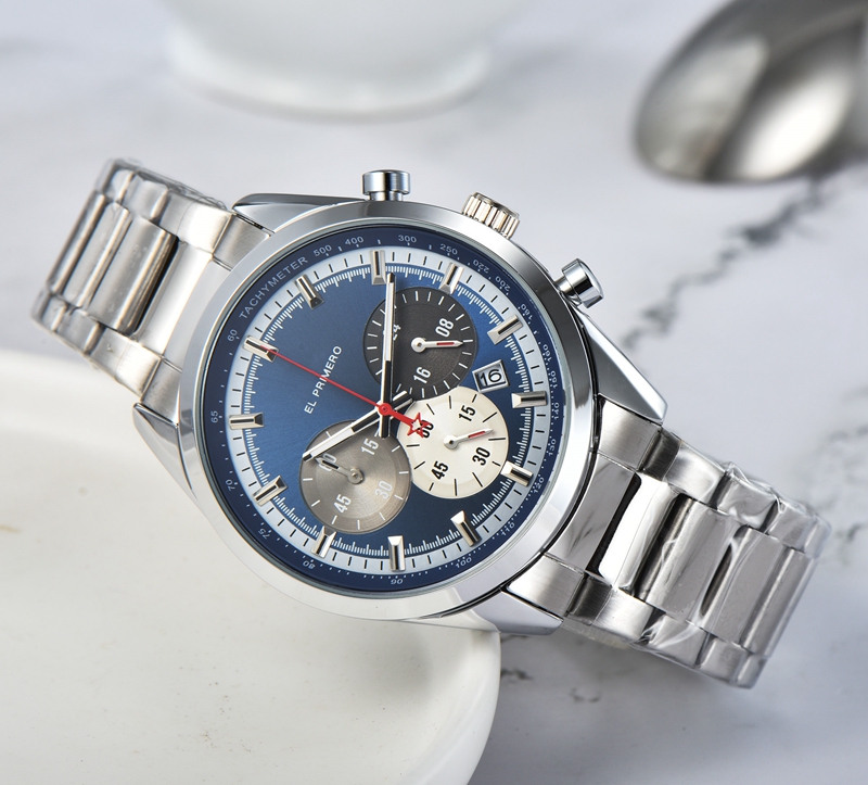 New 2021 Six stitches luxury mens watches All dial work Quartz Watch high quality Top Brand chronograph clock Steel belt men fashion accessories
