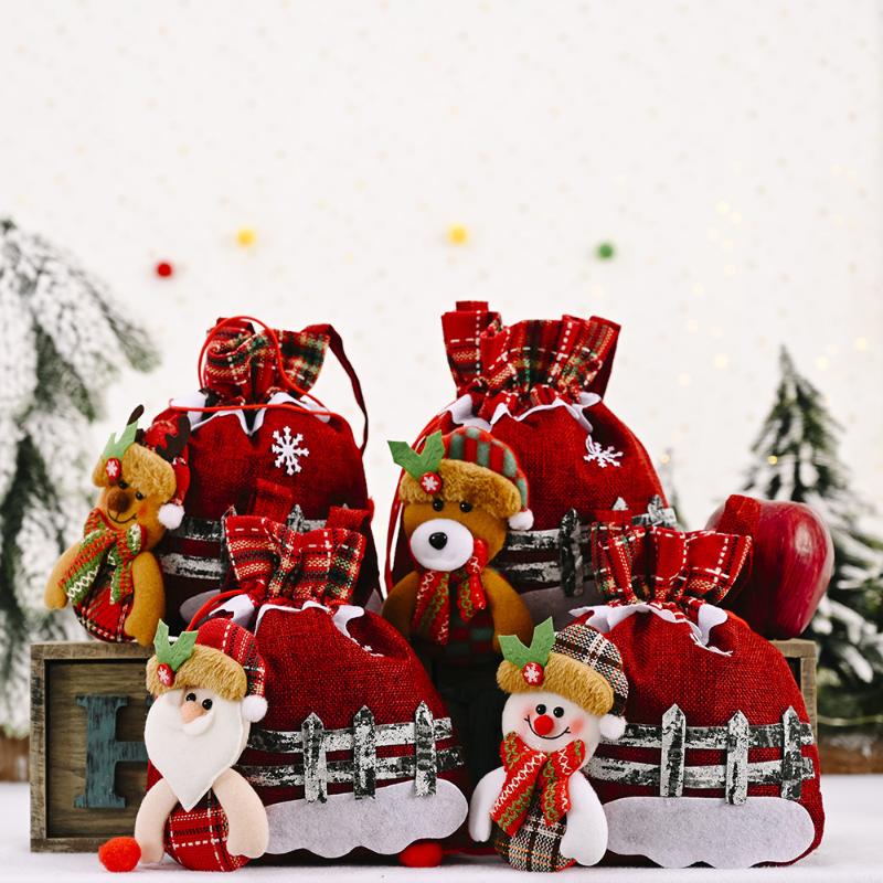 

Christmas Decorations Decoration Burlap Apple Bag Creative Elderly Snowman Gift Candy Year Home Santa Bags