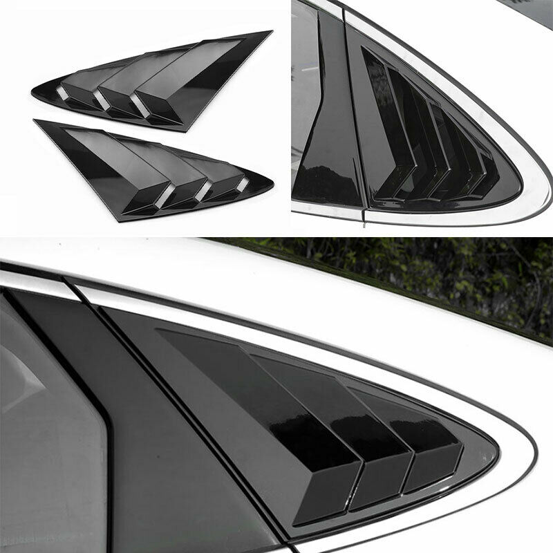 

For Hyundai Sonata 2020-2021 Rear Side Window Quarter Louver Cover Gloss Black