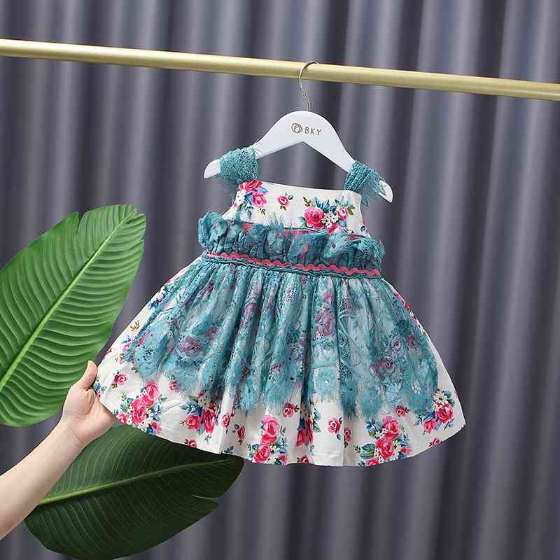 

Baby Girl Vintage Lolita Ball Gown Children Spanish Princess Dress for Birthday Eid Dresses Infant Floral Spain Clothes 210615, Flower dress