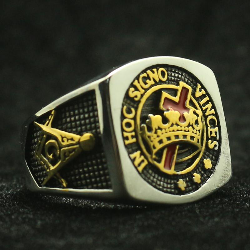 

Cluster Rings Est Mens Boys 316L Stainless Steel Cool Signo Crown Freemasons Ring