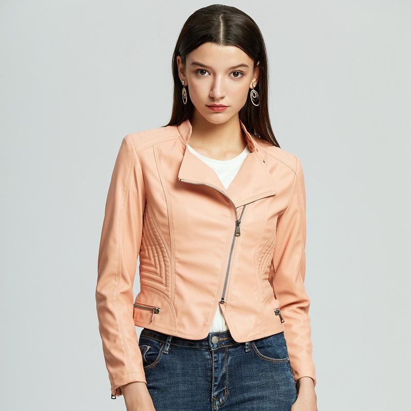 

Women's Leather & Faux Spring And Autumn Slim Motorcycle Jacket Womens Sexy Fashion Jackets, Black