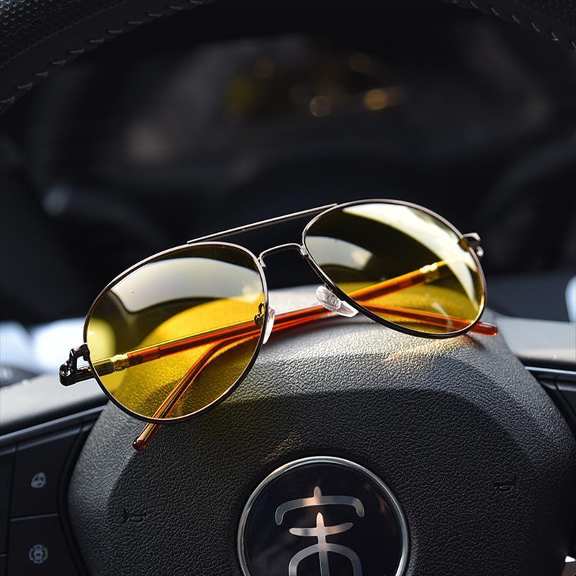 

Aviation Metail Frame Quality Spring Leg Alloy Men Driving Sunglasses Night Vision Polarized Brand Design Pilot Male Sun Glasses, White;black