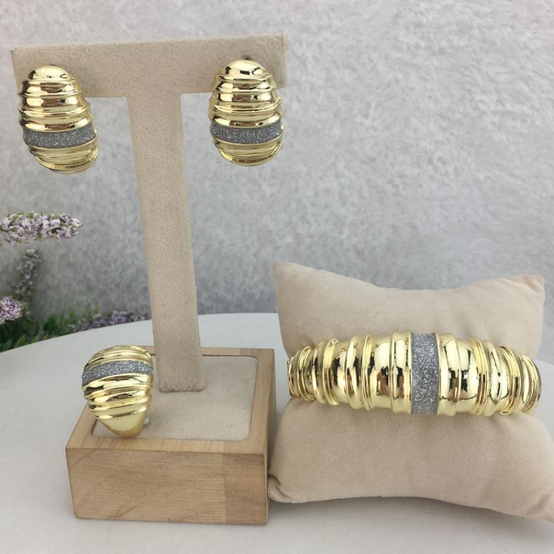 

Earrings & Necklace Yuminglai Dubai Jewelry Sets With Bangle For Women FHK11609Earrings, As pic