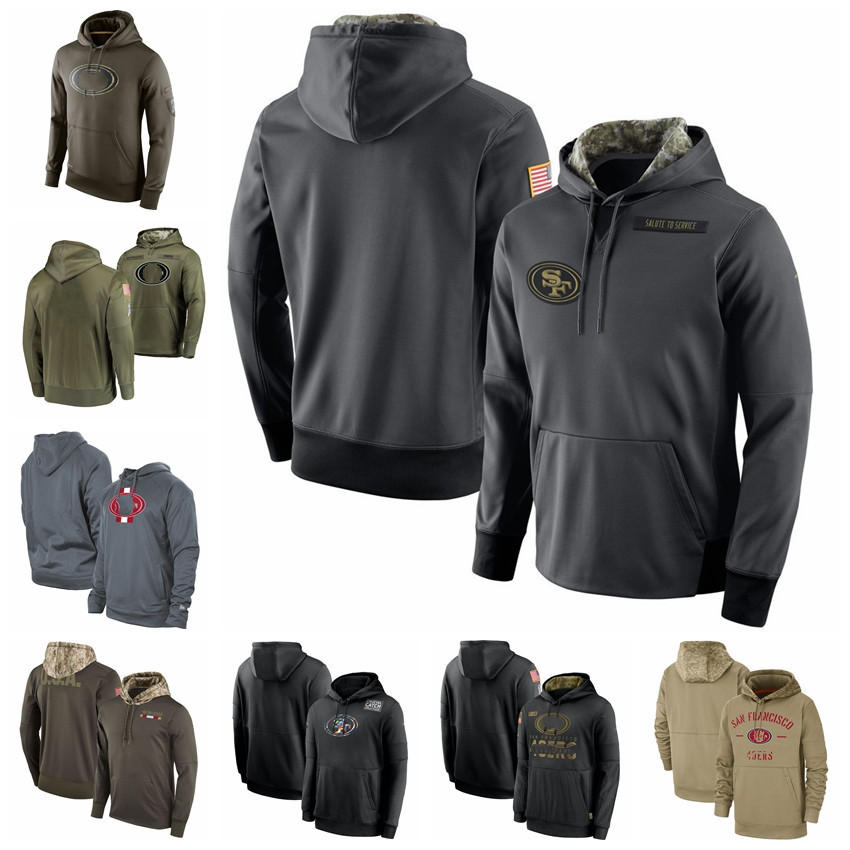 

San Francisco49ersMen Women Youth Football Sweatshirt Tan 2019 Salute to Service Sideline Therma Performance Pullover Hoodie