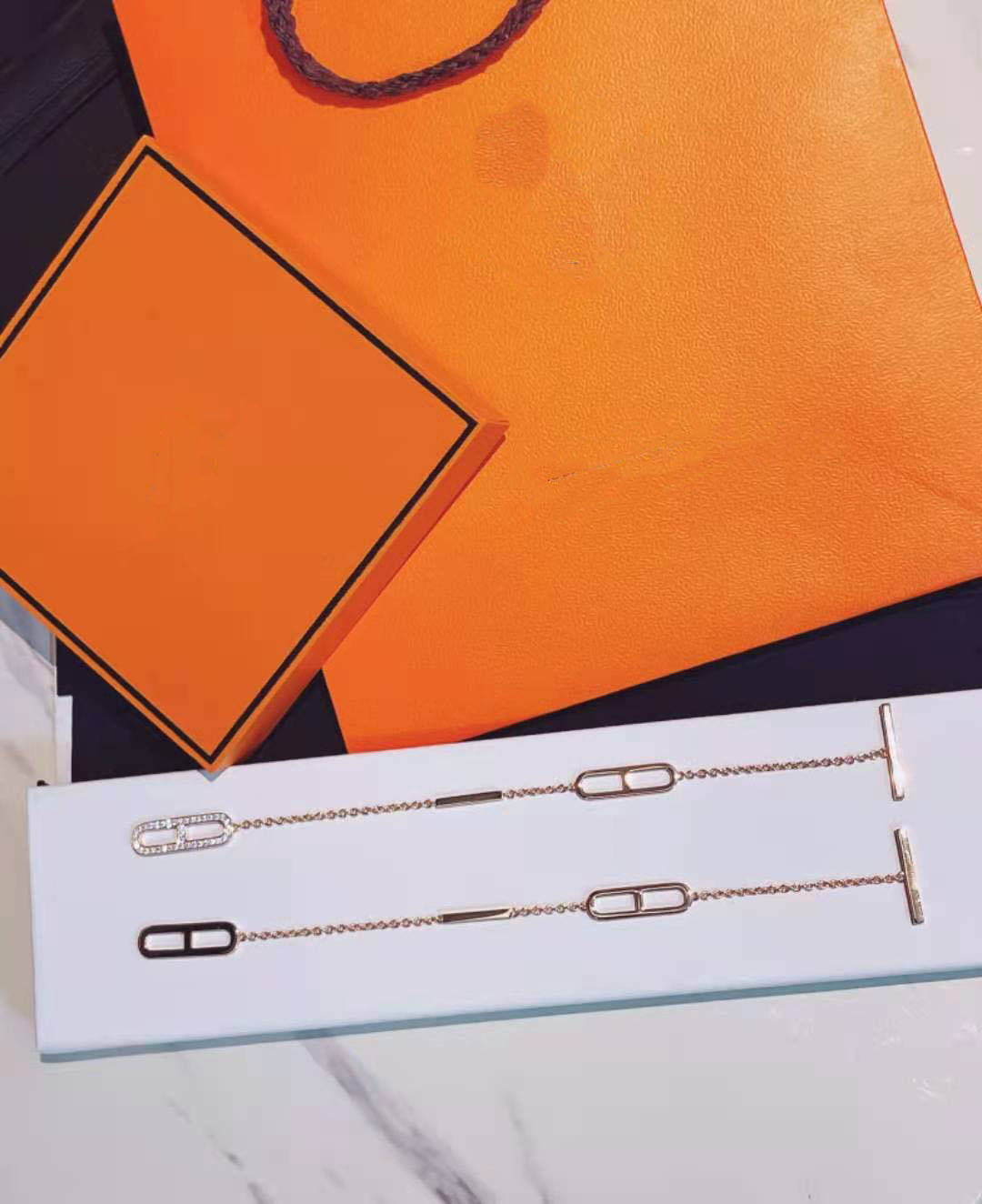 

Luxury CD jewelry 2021 new diamond letter necklace female Dijia network celebrity classic Bracelet classic Earrings with box m8-42, Black