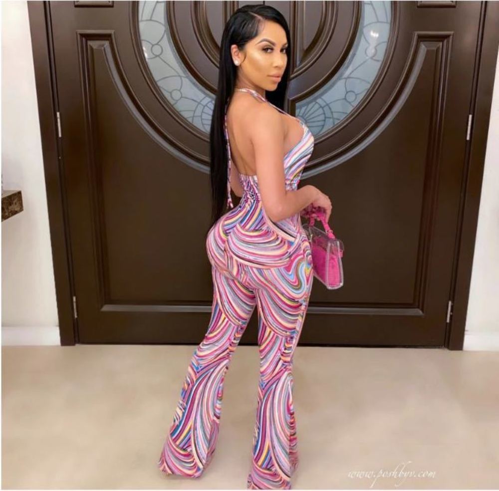 

Casual Dresses EU spray printed Jumpsuit 067, Pink