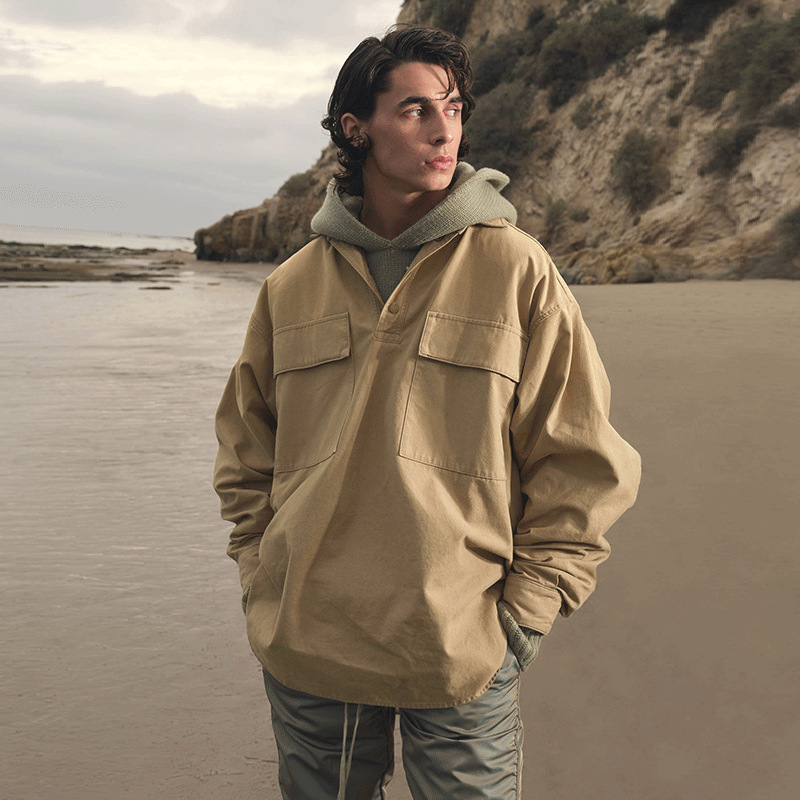 

TOP new Designer Mens and womens long sleeved Shirt tooling blouse Fashion classic Breathable Canvas skateboard casual Yarn washing high street custom metal studs, Style z