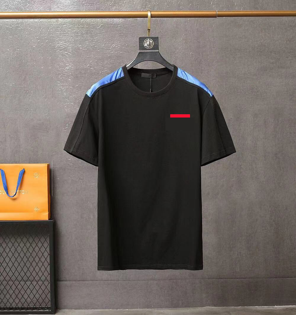 

20ss men T Shirt cotton T-shirt round neck double thread spring summer loose trend short sleeve male clothing, White;black