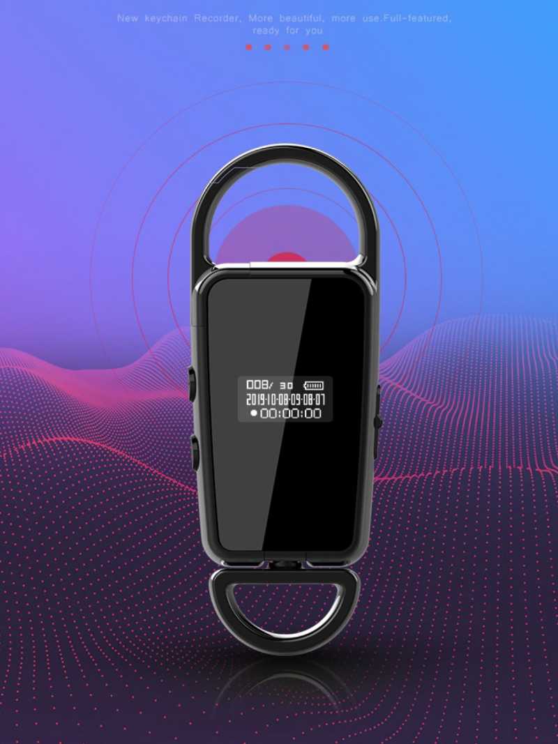 

Digital Voice Recorder LYTUNE LED Display Keychain Activated Recording Long Standby Local Delete Clearer MP3 Player S23