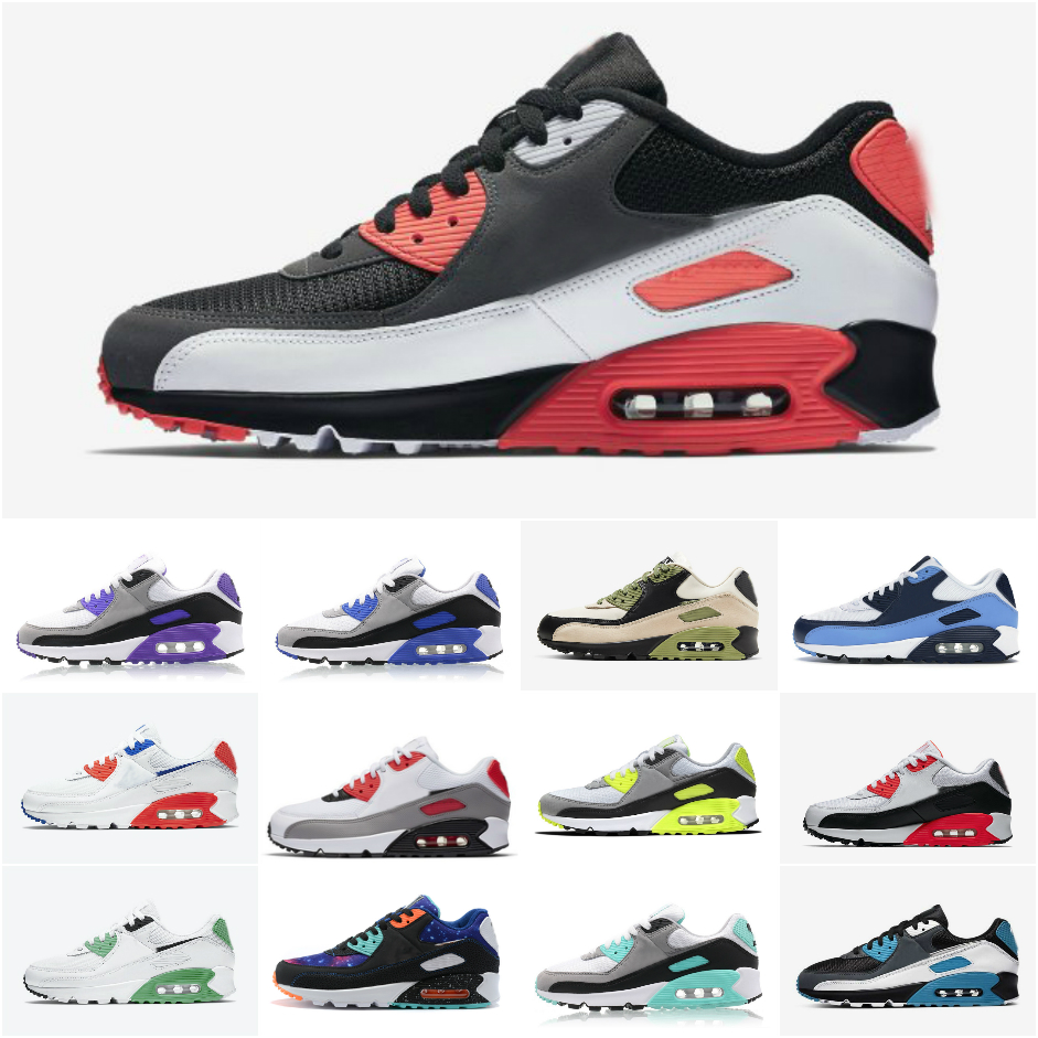 

90 Be True Running Shoes Triple Black White Hyper Royal Grape Sneakers UNDEFEATED 90s OG Supernova Viotech Infrared Volt Green UNC Blue Sports Trainers, V005