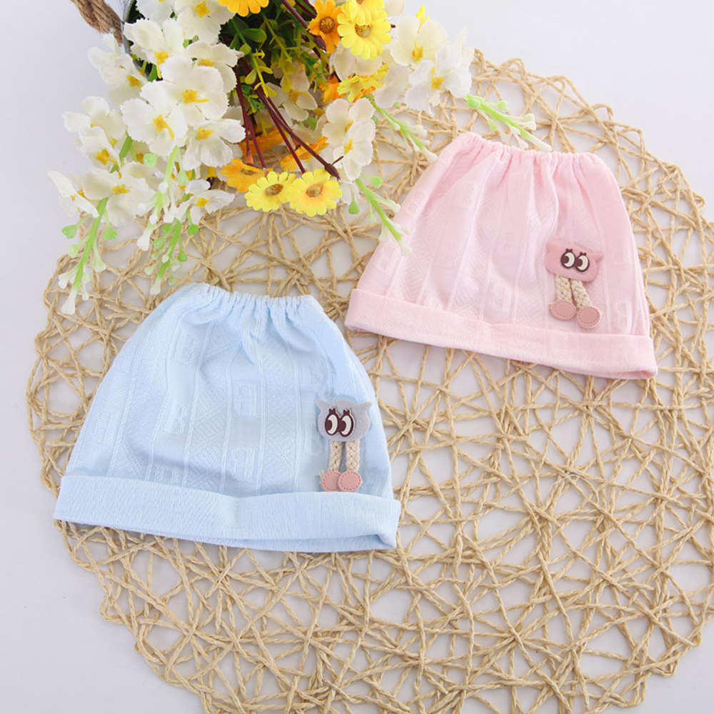 

Single layer baby cap, thin empty top 0-6 months old, boys and girls breathable, cotton Pullover cap, Yellow