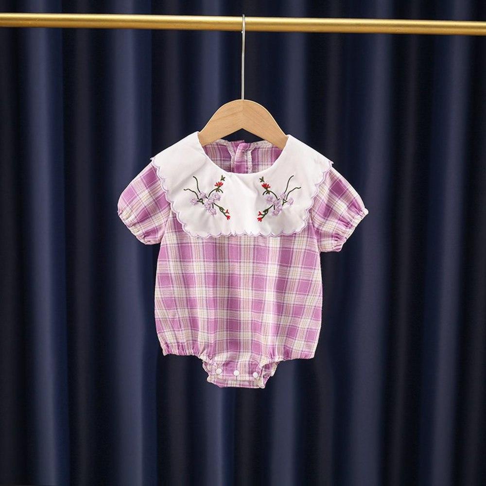 

cute Lapel children's clothing for girls in summer, White