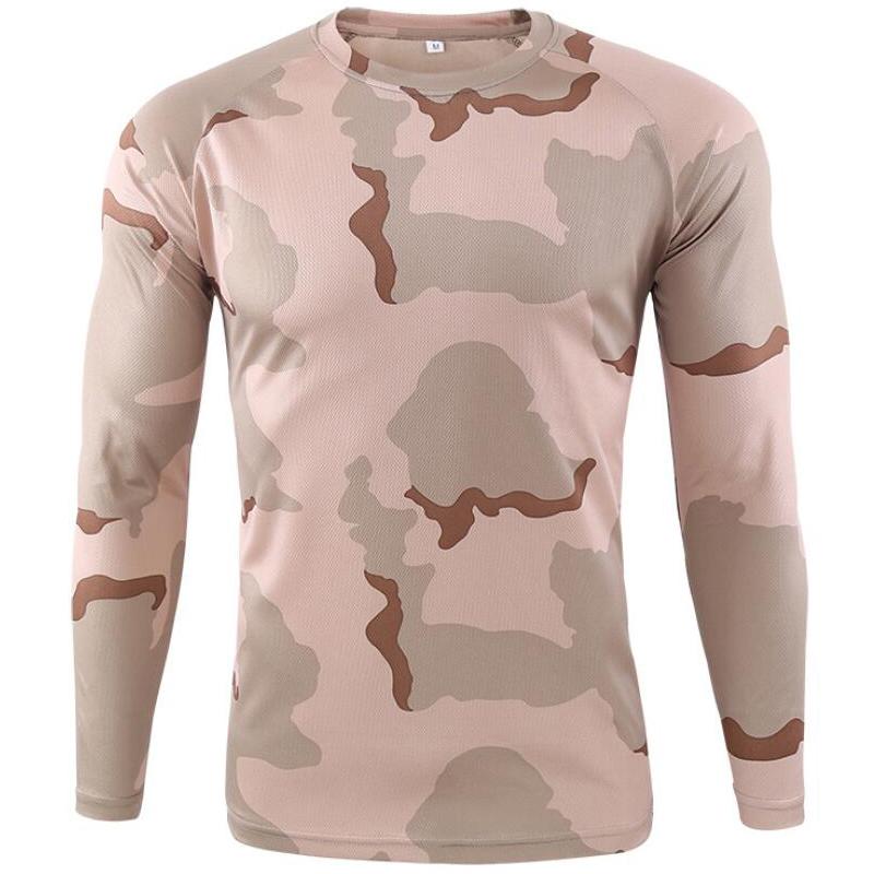 

Long Sleeve Camouflage T-shirt Outdoor Quick Drying Hiking Military Tactical T-Shirts Mens Hunting Camping Shirts Brand Clothing Men, Picture color