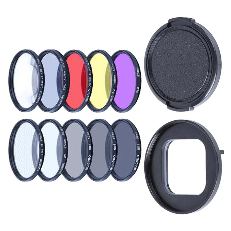 

For Hero9 Camera 52mm Filter Adapter Diving Set Lens Adapters & Mounts