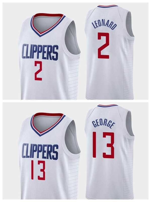 

Los Angeles MEN Clippers's Kawhi Paul George Leonard 2021 Basketball Association White Jersey, Black