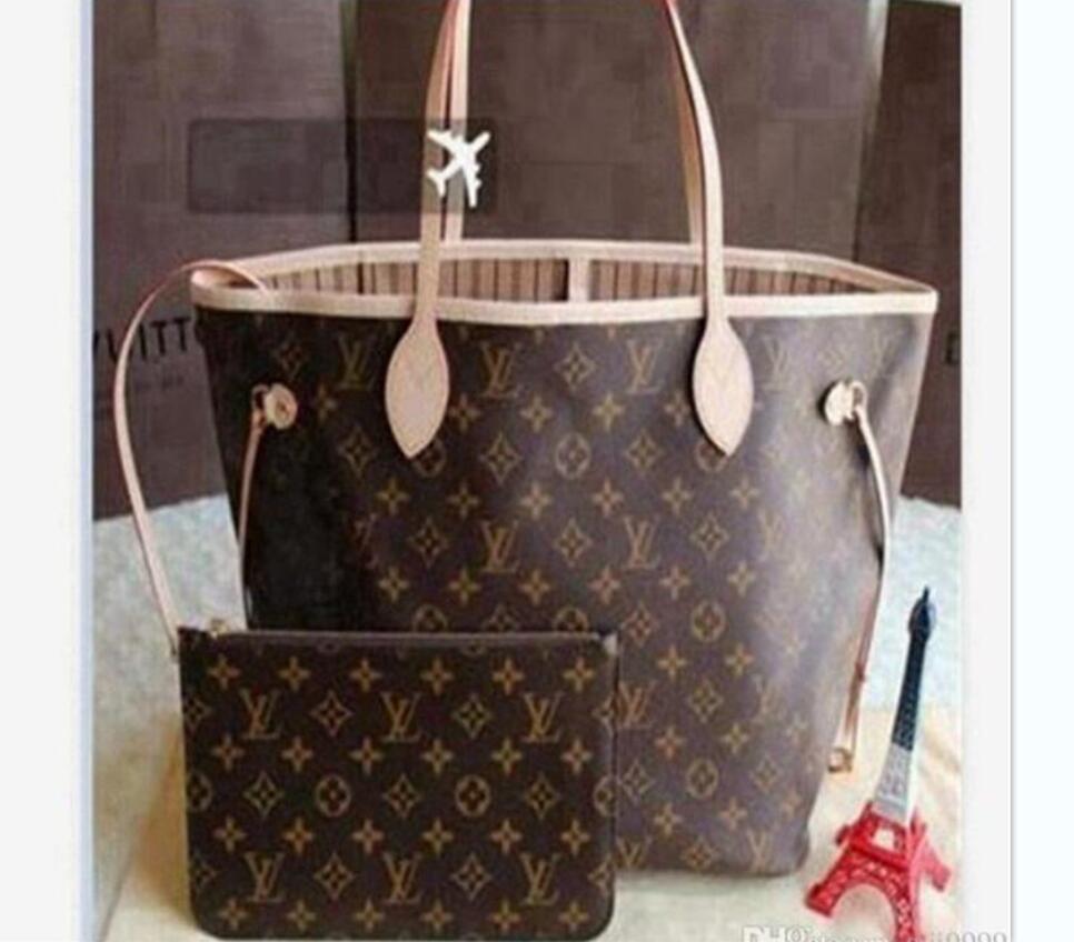 

01 LV LOUIS 1 VITTON Composite Tote 2 Piece Set Shoulder Bag Women Leather Shopping Bag Lady Messenger Crossbody Bag Purse