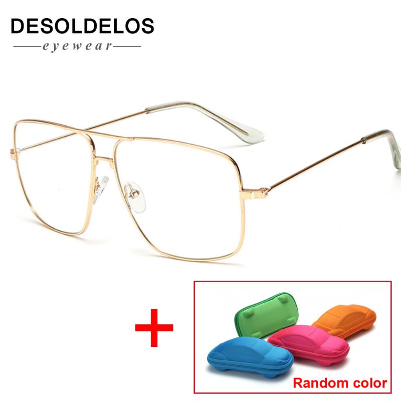 

Fashion Sunglasses Frames Eyewears Vintage Square Men's Eyeglasses Luxury Designer Gold Color Clear Glasses Male Spectacle 2021