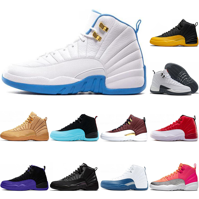 

with free socks 12s Dark Grey shoe FIBA University Gold Game Ball White Playoff Men Basketball Shoes 12 Blue French Sneakers 40-47, #1 winterized