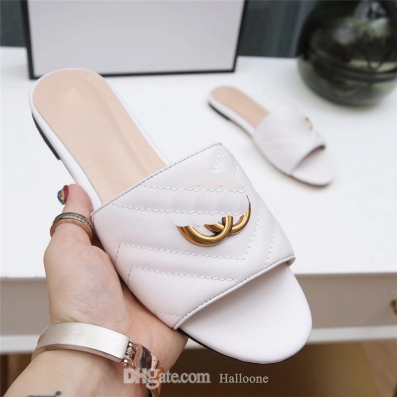 

2021 Fashion Women Slippers Sandals Designer Shoes For Womens Luxury Slide Summer Wide Flat Slippery Sandal Slipper Flip Flop Flower Box Size 36-46