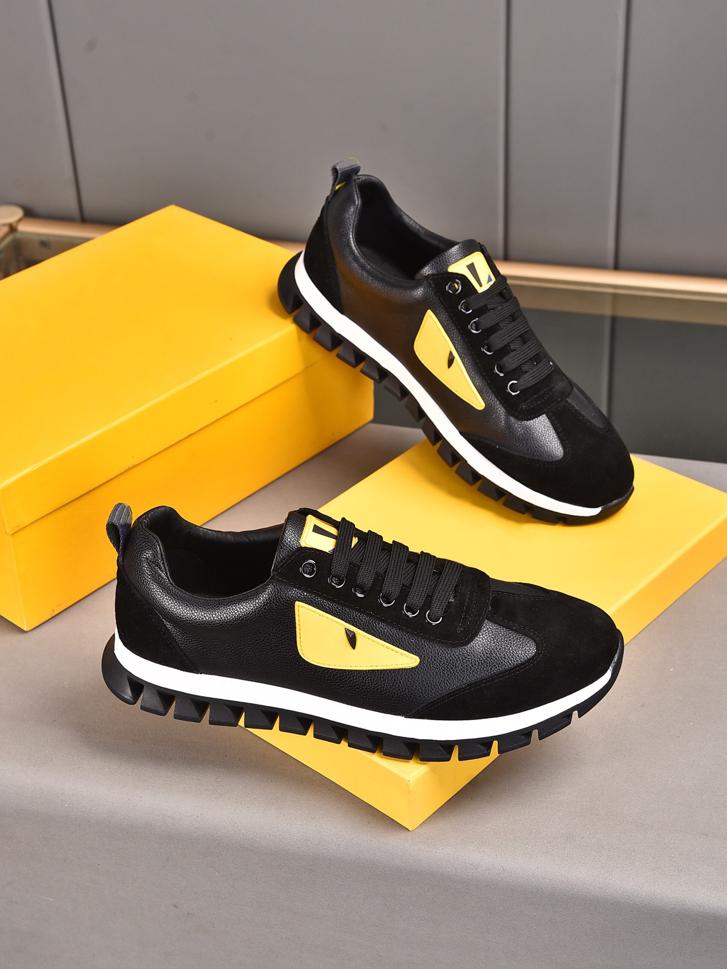 

2021 Men's Spring-Summer New Luxury Designer-Style Casual Shoes Leather Sneakers Breathable Design Non-Slip trend Size 38-44 with Box, Photo color