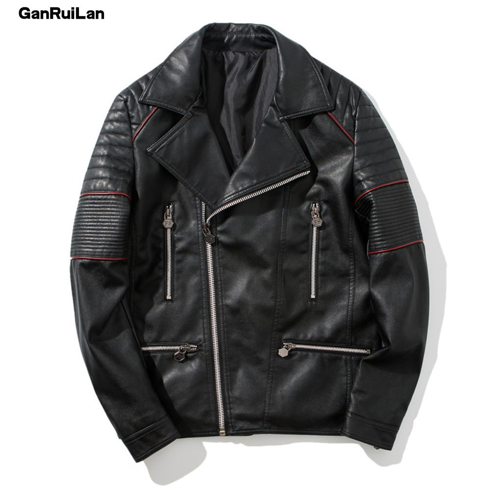 

Brand Leisure PU Leather jacket Men Men's Leather Jacket Jaqueta De Couro Masculina Mens Leather jackets Coat P18004 210518, Asian size