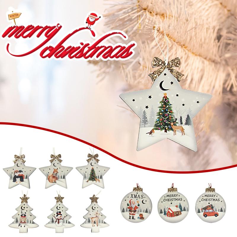 

Christmas Decorations 2021 Products Pendant Tree Scene Decoration, Santa Claus, Snowman 3pcs #WT