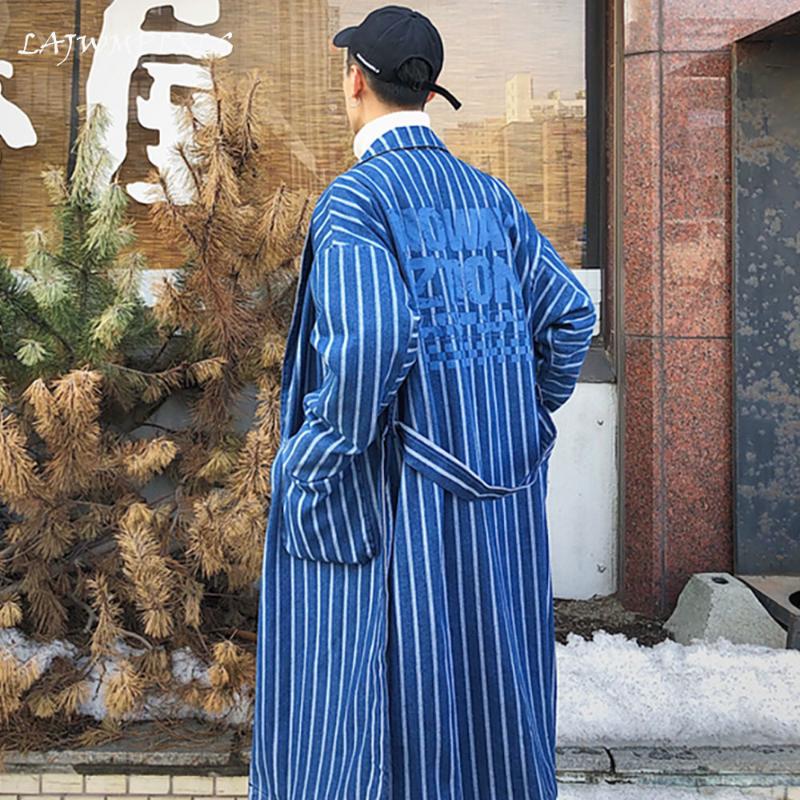 

Men's Trench Coats 2022 Ins Spring Autumn Long Over Knee Loose Windbreaker Youth Clothes Denim Tench Coat Korean Fashion Overcoat, Tan;black