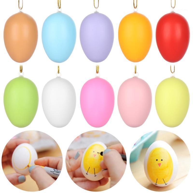 

Party Decoration 10/12Pcs Colorful Easter DIY Hand Painted Eggs Crafts Decorative Toys Children Kids Favors Hanging Ornaments