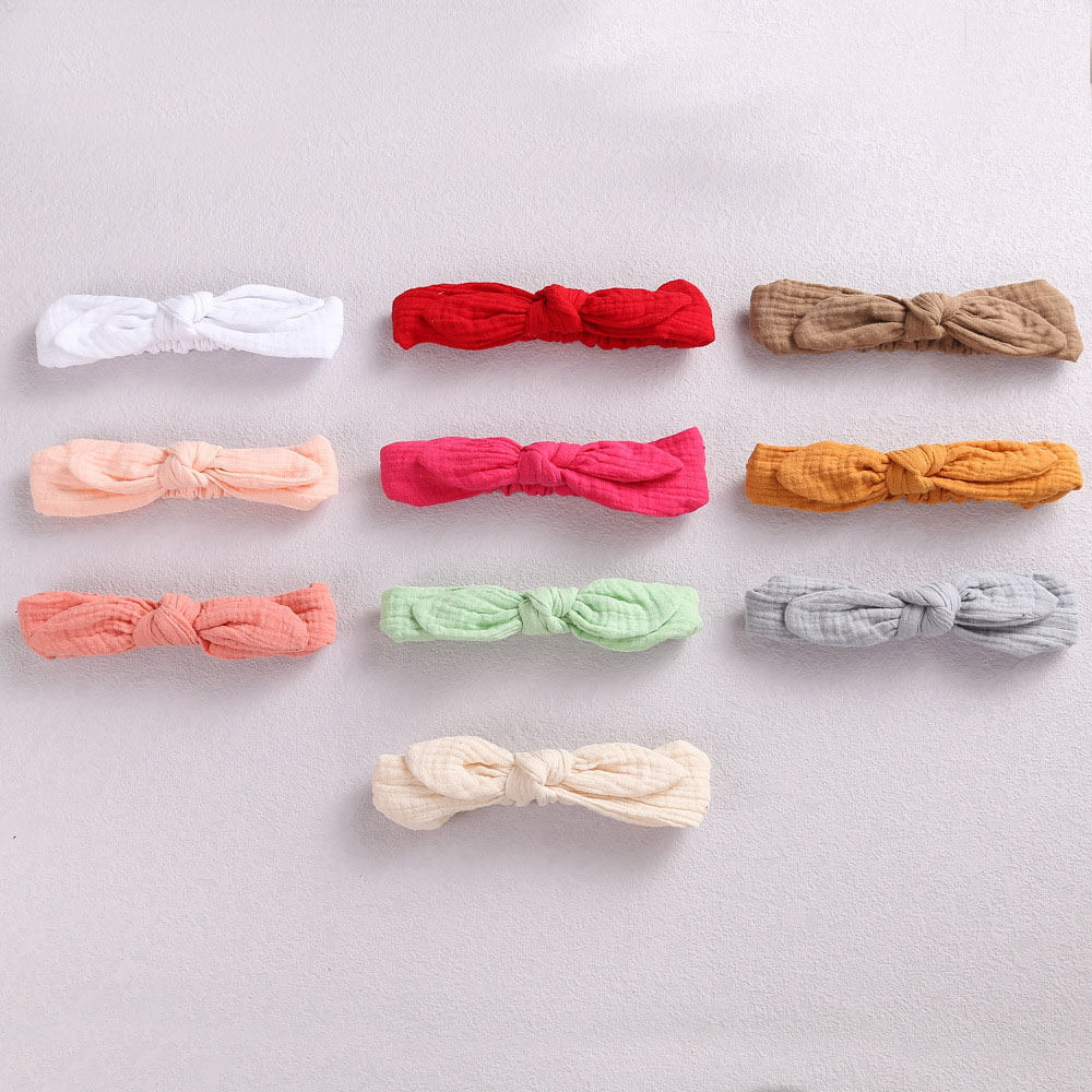 

A953 Europe Infant Baby Bunny Ear Headband Kids Cotton Hair Band Children Headwear Kid Accessory 20 Colors, Please remark color