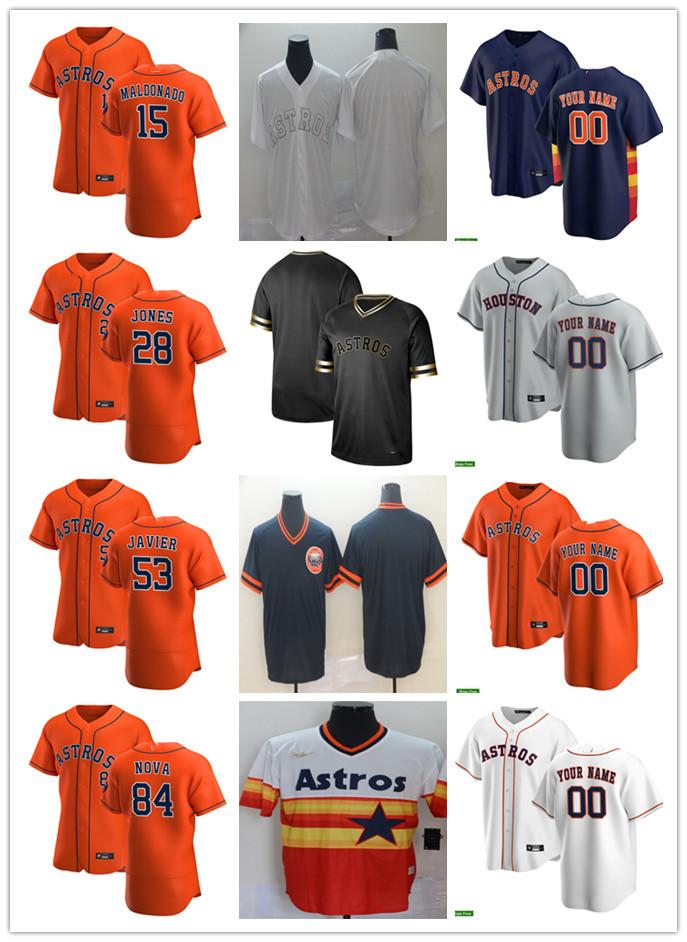 

Men Women Youth Houston Astros 53 Cristian Javier 28 Taylor Jones 15 Martin Maldonado 84 Freudis Nova Custom Baseball Jerse, Blue;black